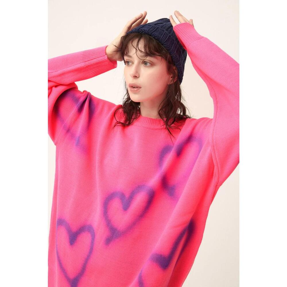 Storets - Raya Heart Printed SweaterDress S/M